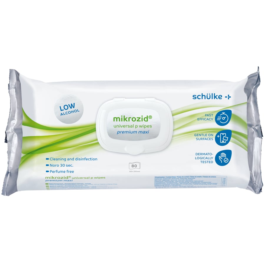 Salviette disinfettanti Schülke mikrozid® universal p wipes premium - Premium Maxi | Confezione (80 salviette)