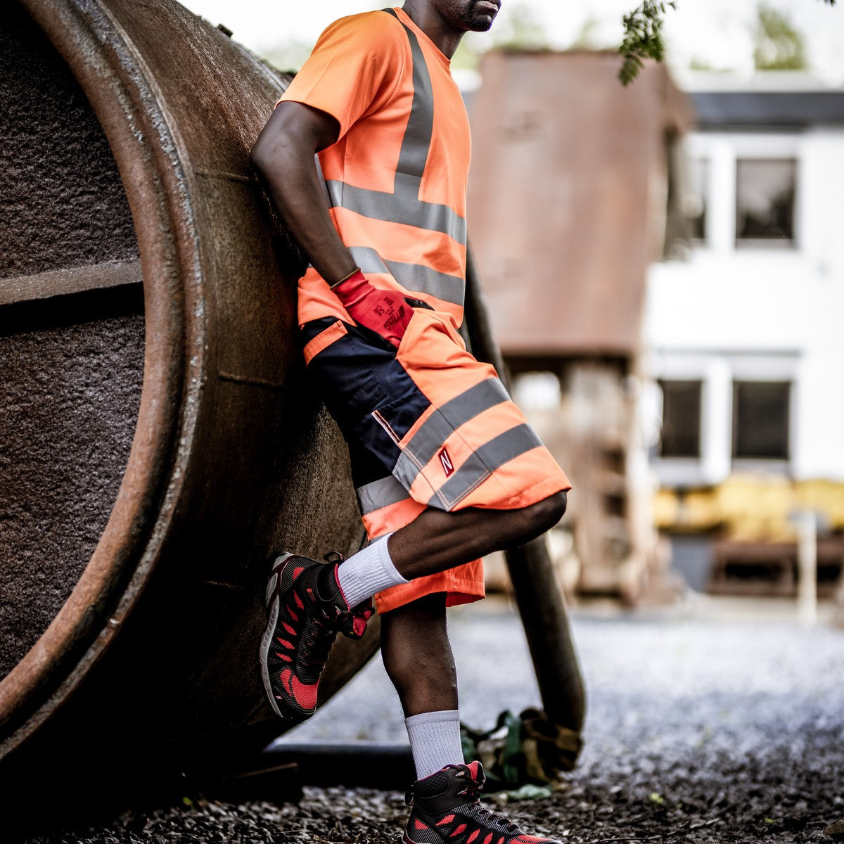 NITRAS MOTION TEX VIZ, Warn-Arbeitshose, kurz