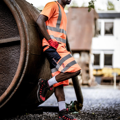 NITRAS MOTION TEX VIZ, Warn-Arbeitshose, kurz