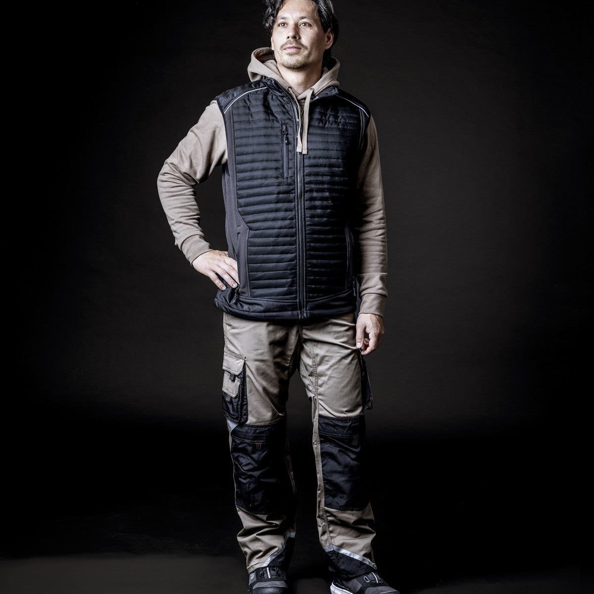 NITRAS MOTION TEX PRO FX, pantalon de travail, long, kaki / noir