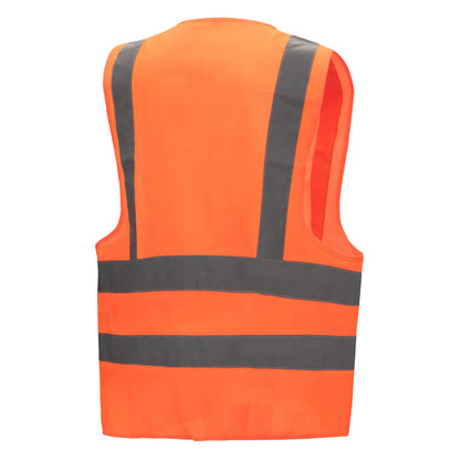 Gilet alta visibilità NITRAS, arancione neon, EN ISO 13688, EN ISO 20471 Poliestere: 100% | Confezione (1 pezzo)