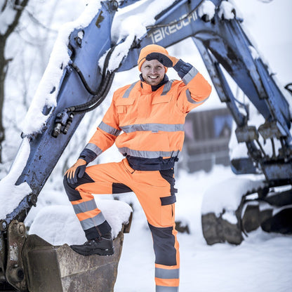 NITRAS MOTION TEX VIZ PLUS, Warn-Pilotenjacke, neonorange / marineblau