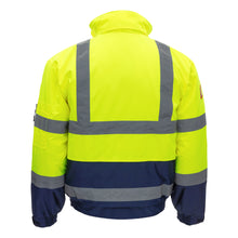 NITRAS MOTION TEX VIZ, veste pilote haute visibilité, jaune fluo/bleu marine