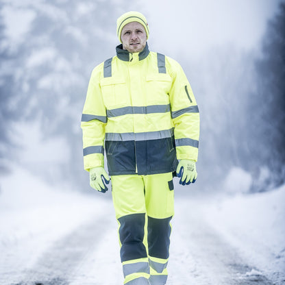 NITRAS MOTION TEX VIZ, parka alta visibilità, giallo neon / blu navy