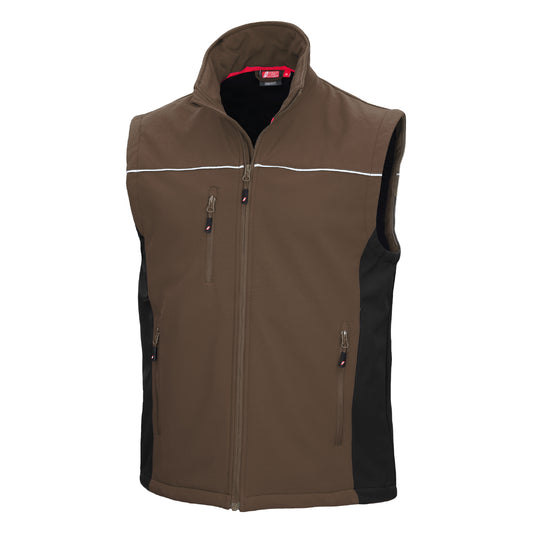 NITRAS MOTION TEX LIGHT, gilet softshell, marrone / nero