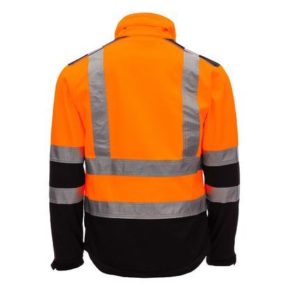 NITRAS MOTION TEX VIZ, giacca softshell ad alta visibilità, arancione neon / nero