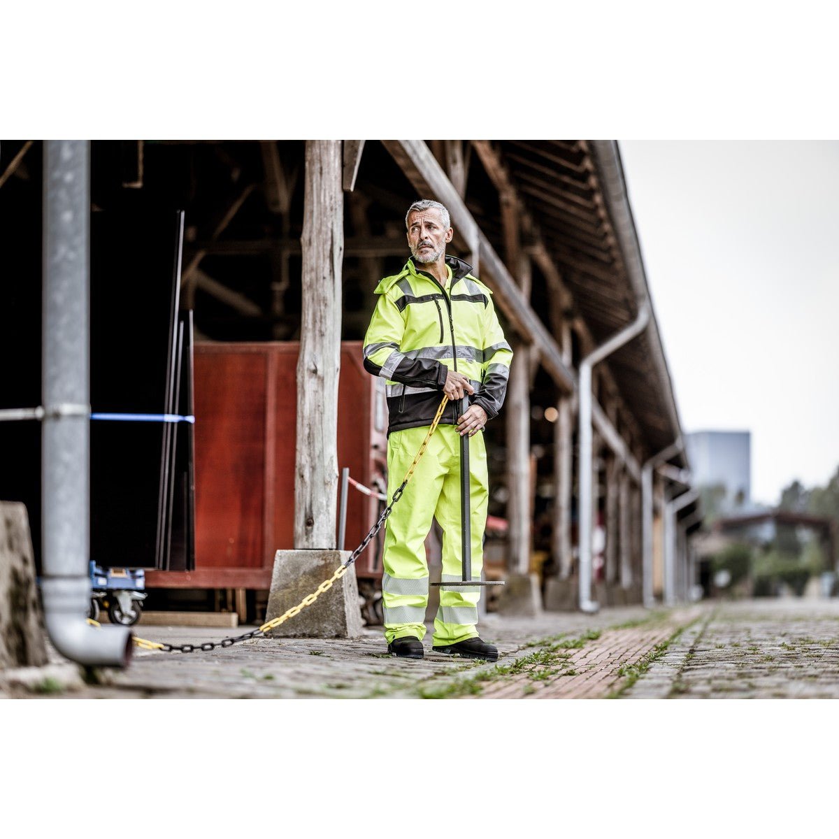 NITRAS MOTION TEX VIZ PLUS, high-visibility rain pants