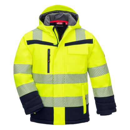 NITRAS MOTION TEX VIZ PLUS KIDS, veste d'hiver haute visibilité, jaune fluo / bleu marine