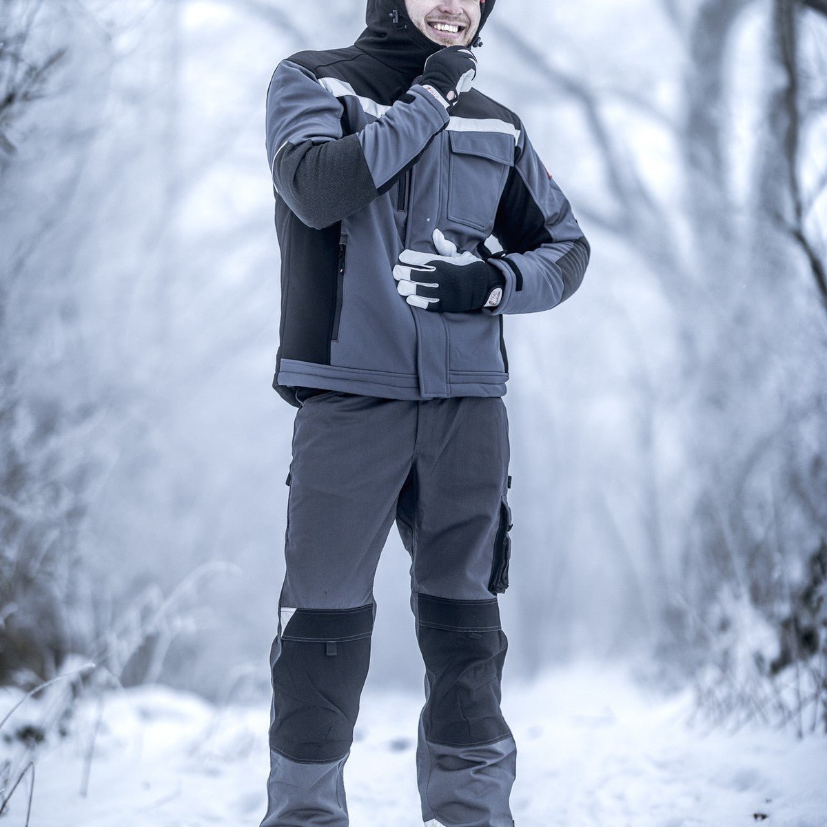 NITRAS DEXTER WINTER, mechanic gloves, gray / black