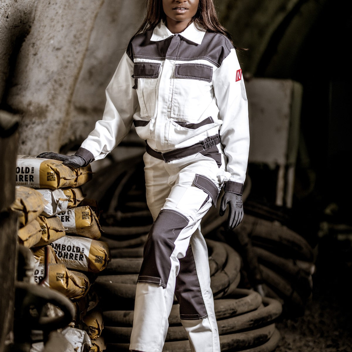 NITRAS MOTION TEX LIGHT, veste de travail, blanc / gris