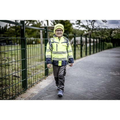 NITRAS MOTION TEX VIZ PLUS KIDS, giacca invernale alta visibilità, giallo neon / blu navy