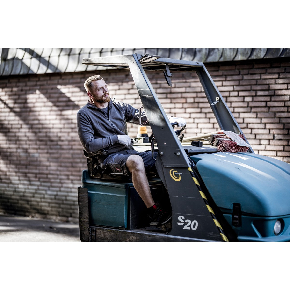 NITRAS MOTION TEX PLUS, pantalon de travail, court, gris / noir