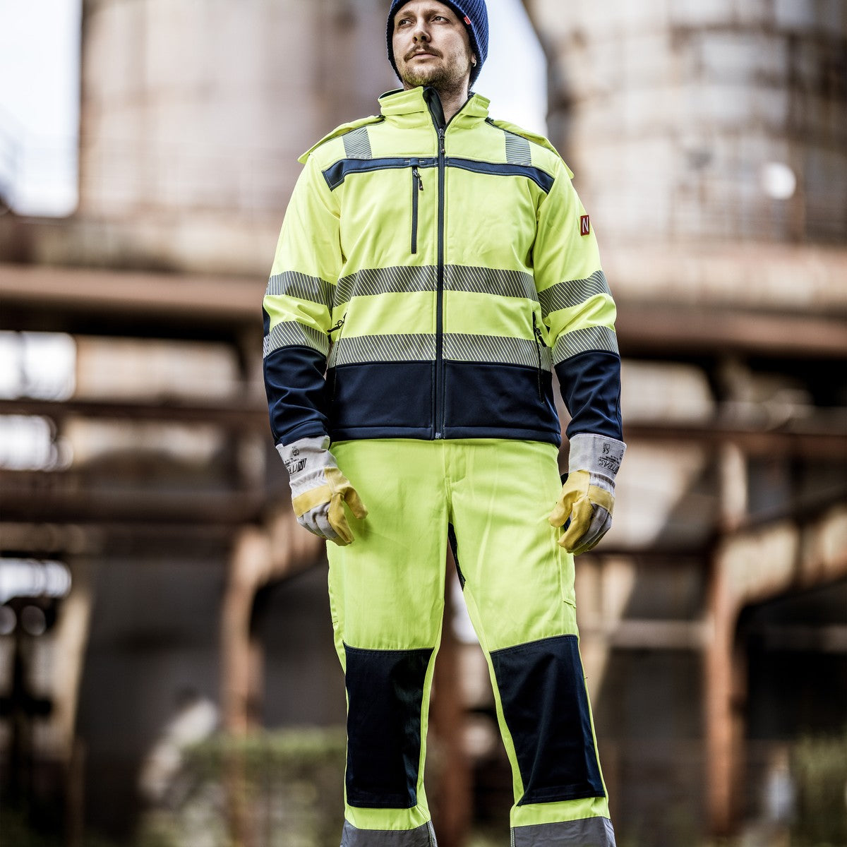 NITRAS MOTION TEX VIZ, Warn-Softshelljacke