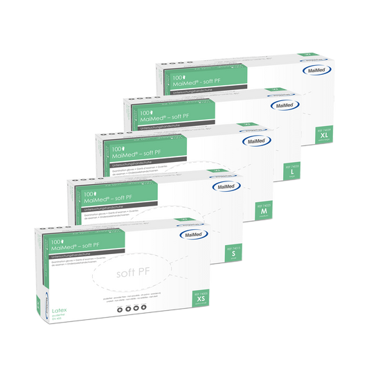 MaiMed-soft PF latex examination gloves non-sterile powder-free 100 pieces/box
