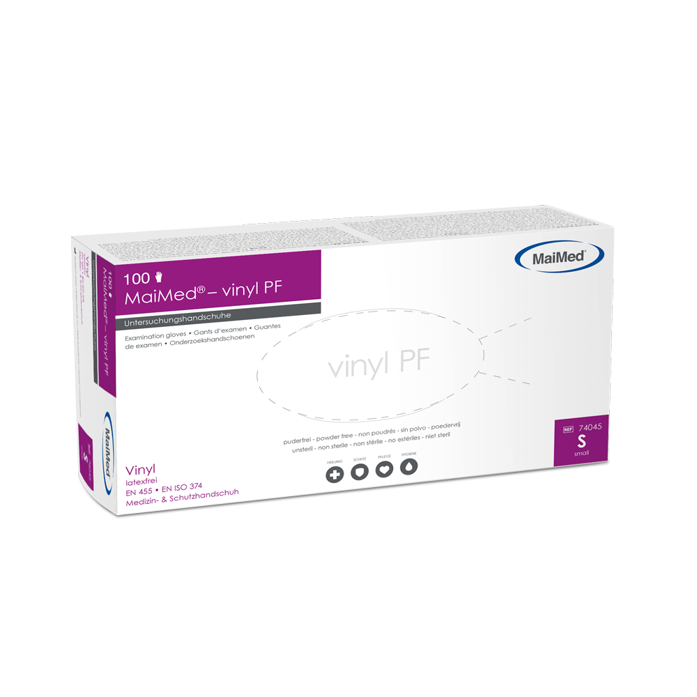 MaiMed-vinyl PF, guanti da esplorazione in vinile non sterili, senza polvere, 100 pezzi/scatola