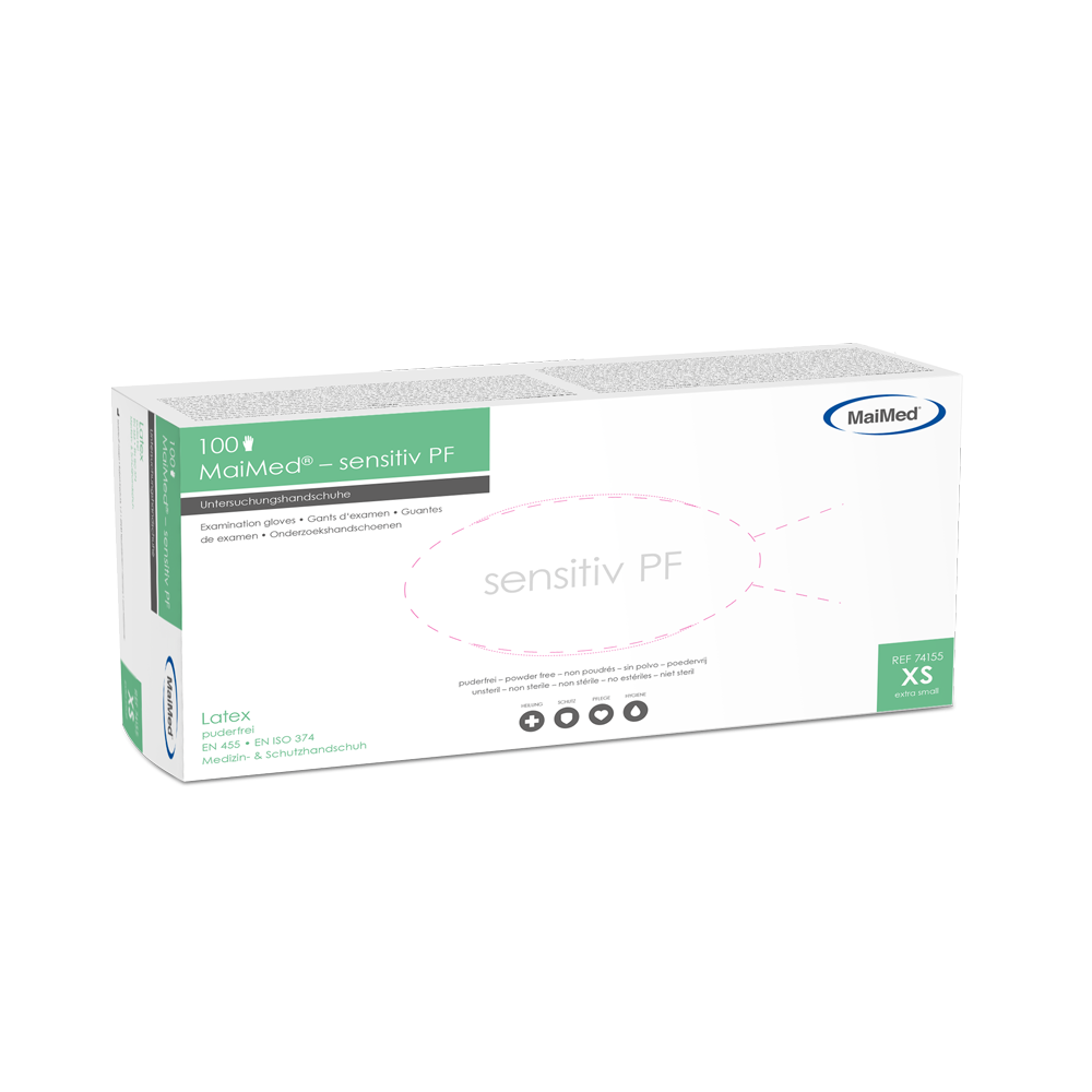 MaiMed-sensitive latex examination gloves, non-sterile, powder-free, 100 pieces/box
