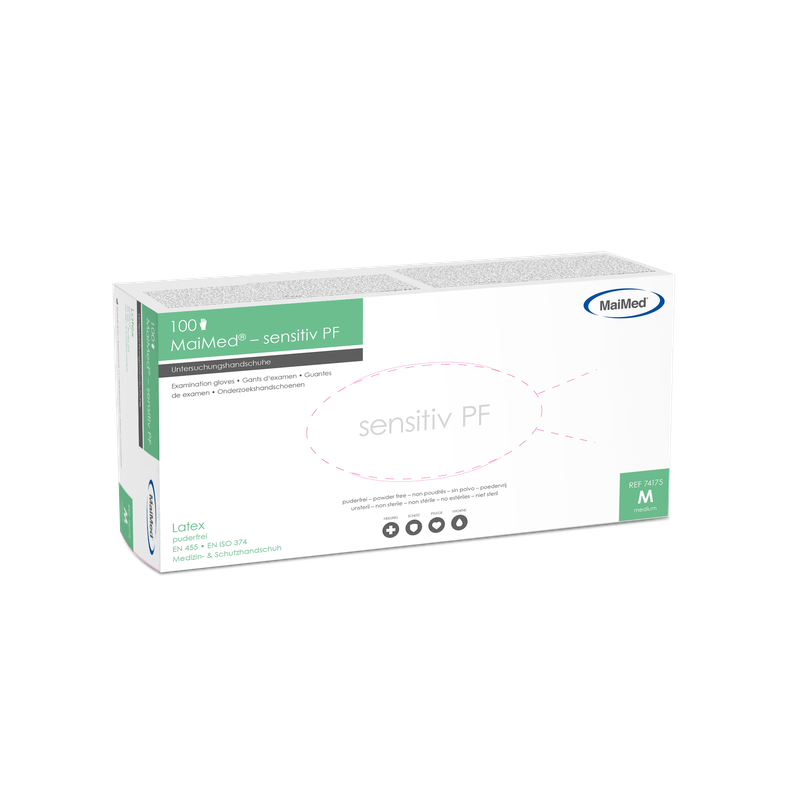 MaiMed-sensitive latex examination gloves, non-sterile, powder-free, 100 pieces/box