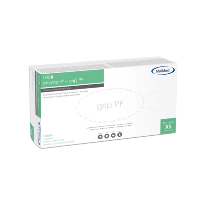 MaiMed-grip PF, non-sterile, powder-free latex examination gloves