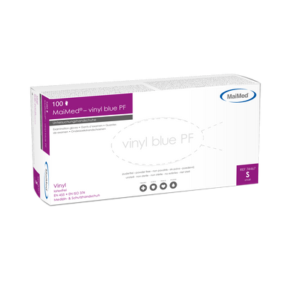 MaiMed-vinile blu PF, guanti da esplorazione in vinile non sterili, senza polvere, 100 pezzi/scatola