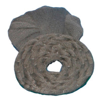 A rolled-up Inox steel wool pad (43 cm) from Diversey Deutschland GmbH & Co. OHG, thick and gray, is shown with a fanned-out end against a white background. This stainless steel pad effectively cleans and polishes stone floors and is reusable. Pack of 1.