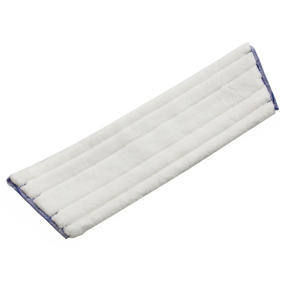 Der TASKI Quick Mop der Diversey Deutschland GmbH & Co. OHG ist ein rechteckiger, flacher Wischmopp aus hochwertiger Mikrofaser mit Steppnähten und hellblauer Kante auf schlichtem weißem Hintergrund für effiziente Reinigung.