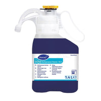 Nettoyant multi-usages Diversey Suma D2.3 SD, 1,4 L, équipé du système SmartDose pour un nettoyage efficace des surfaces, des sols, du verre et de la vaisselle ; étiquette blanche/bleue, poignée blanche, bouchon jaune. Marque : Diversey Deutschland GmbH & Co. OHG.