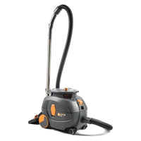 A TASKI AERO 8 PLUS wet/dry vacuum cleaner from Diversey Deutschland GmbH & Co. OHG—compact and quiet, with a flexible hose and metal tube—is shown against a white background. Package contents: 1 unit.