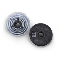 Two brush attachments from Diversey Deutschland GmbH & Co. OHG for the TASKI swingo 250µicro feature white bristles, a black base, and the label "TASKI 7524893"—durable and efficient, supplied in a single package.
