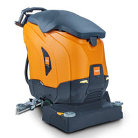 Die TASKI ULTIMAXX 1900 RB55 Performance BMS 13A EBU von Diversey Deutschland, eine orange-schwarze Scheuersaugmaschine mit Radantrieb, 42L Tank und 55cm Doppelwalze-ideal für professionelle Bodenreinigung.