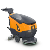 The TASKI ULTIMAXX 900 SD43 P BMS 13A from Diversey is a next-generation, off-the-shelf scrubber-dryer with a 20L tank, a 43cm single disc, a control handle, wheels, and orange-and-black "TASKI" branding. Non-self-propelled; each package contains one unit.