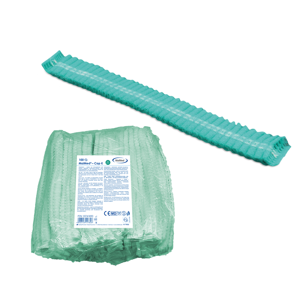 MaiMed-Cap K, cappuccio con clip in PP, 100 pezzi/sacchetto