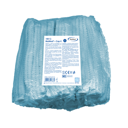 MaiMed-Cap K, cappuccio con clip in PP, 100 pezzi/sacchetto