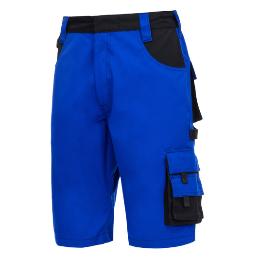 NITRAS MOTION TEX PLUS, pantalon de travail, court, bleu roi / noir