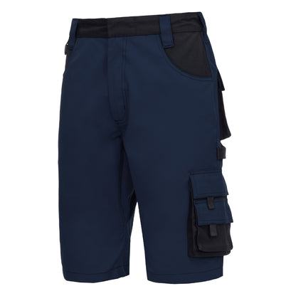 NITRAS MOTION TEX PLUS, pantalon de travail, court, bleu marine / noir