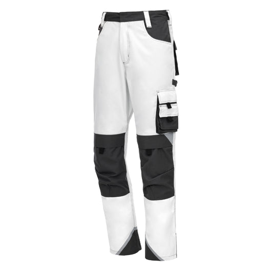 NITRAS MOTION TEX PLUS, pantalon de travail, long, blanc / gris