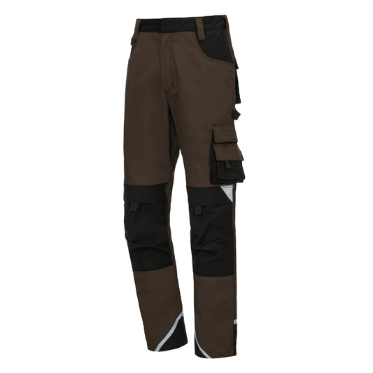 NITRAS MOTION TEX PLUS, pantalon de travail, long, marron / noir