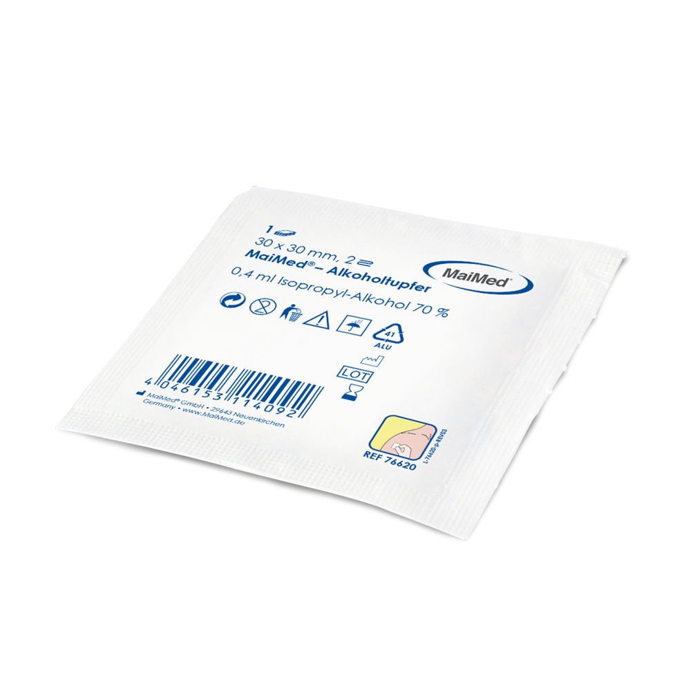 Meditrade alcohol swab 30 x 30 mm white non -woven fabric two -layer | Box (100 pieces)