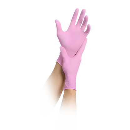 MaiMed-solution 100 gant rose non stérile, non poudré et sans latex, bleu, 100 pièces/boîte