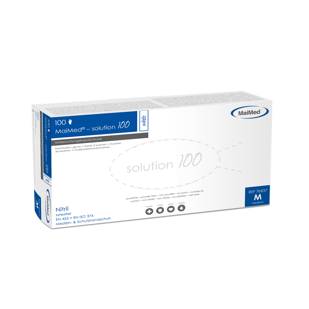 MaiMed-solution100 white unsteril, pf Latexfreier Handschuh, weiß, 100St./Box
