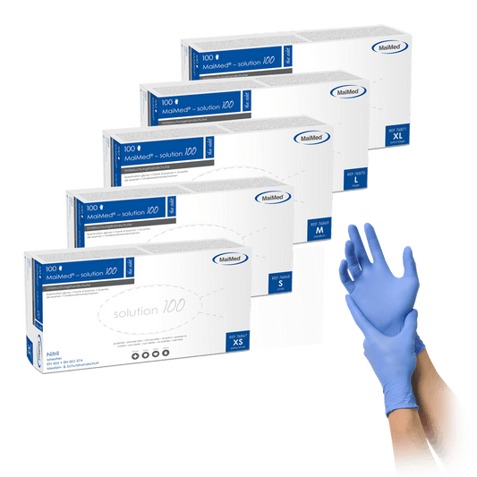 MaiMed-solution100 Latexfreie-Handschuhe, blue violet, unsteril puderfrei, 100St./Box