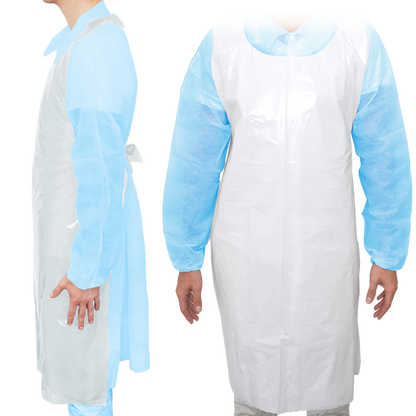 MaiMed-Apron Light PE, Schürze aus PE 75x120cm weiß, 100 St./Pack, geblockt, glatte Oberfläche  | Packung (100 Stück)