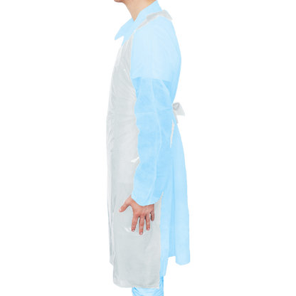 MaiMed-Apron Light PE, Schürze aus PE 75x120cm weiß, 100 St./Pack, geblockt, glatte Oberfläche  | Packung (100 Stück)