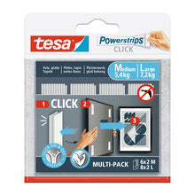 tesa Powerstrips CLICK Multi, 6 Paar M + 8 Paar L, weiß