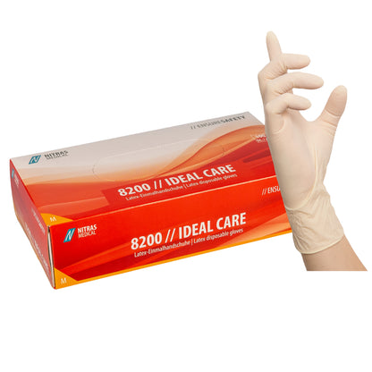 NITRAS IDEAL CARE, Latex-Einmalhandschuhe, naturfarben