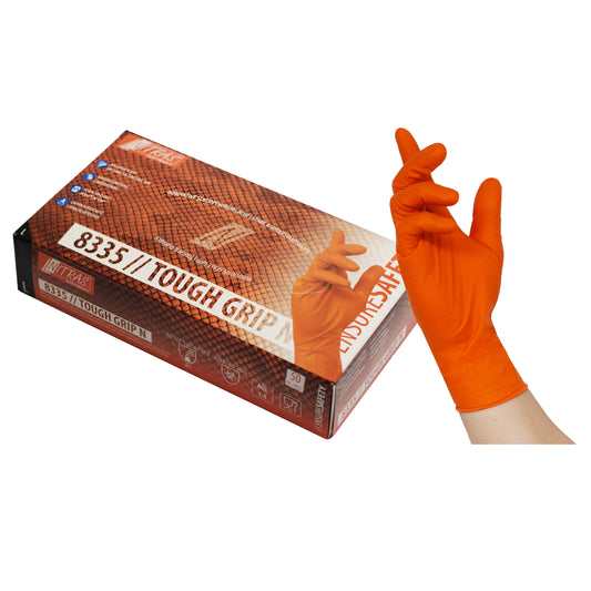 NITRAS TOUGH GRIP N, guanti monouso in nitrile, arancio