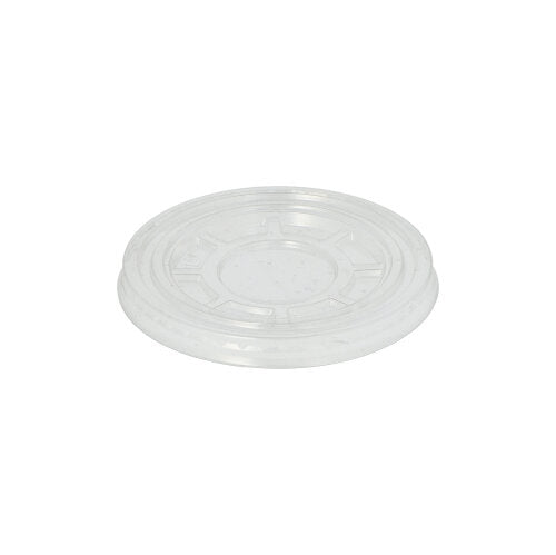 The Starpak 50 lid "Hurricane" is a round, transparent lid made of PET plastic with a flat center and slightly raised edge, depicted against a plain white background.