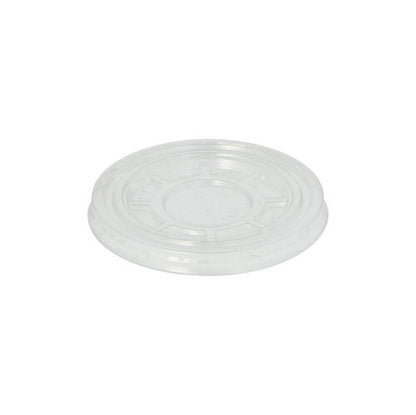 The Starpak 50 lid "Hurricane" is a round, transparent lid made of PET plastic with a flat center and slightly raised edge, depicted against a plain white background.