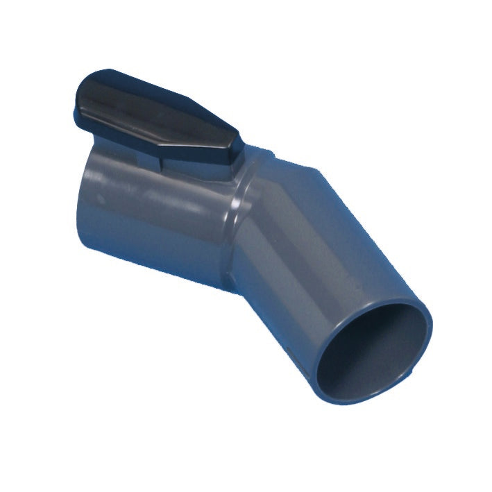 The angle coupling from Diversey Deutschland GmbH & Co. OHG is a gray plastic hose attachment with an angled nozzle and black lever, designed as an accessory for the dorsalino system. Package (1 piece).