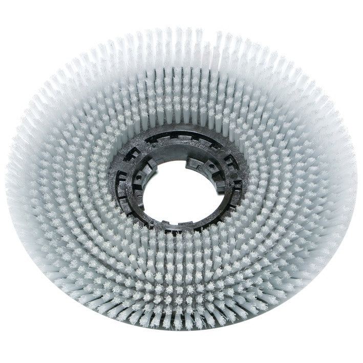 A round, gray scrubbing brush concrete wash (Ø 43 cm) from Diversey Deutschland GmbH & Co. OHG with dense, beveled bristles and a central black plastic holder. The top view shows the round bristle pattern. Package: 1 piece.