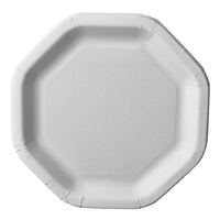 Der PAPSTAR Teller "pure" 8-eckig (23,5 cm, weiß) der PAPSTAR GmbH ist ein umweltfreundlicher, schlichter weißer, achteckiger Teller mit glatter Oberfläche und erhabenen Rändern - perfekt für Partys. Die Packung enthält 50 Teller in Schrumpffolie.